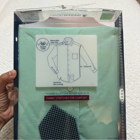 Saddlebred Easy Care Dress Shirt with Tie Men’s Size L - Picture 4 of 5